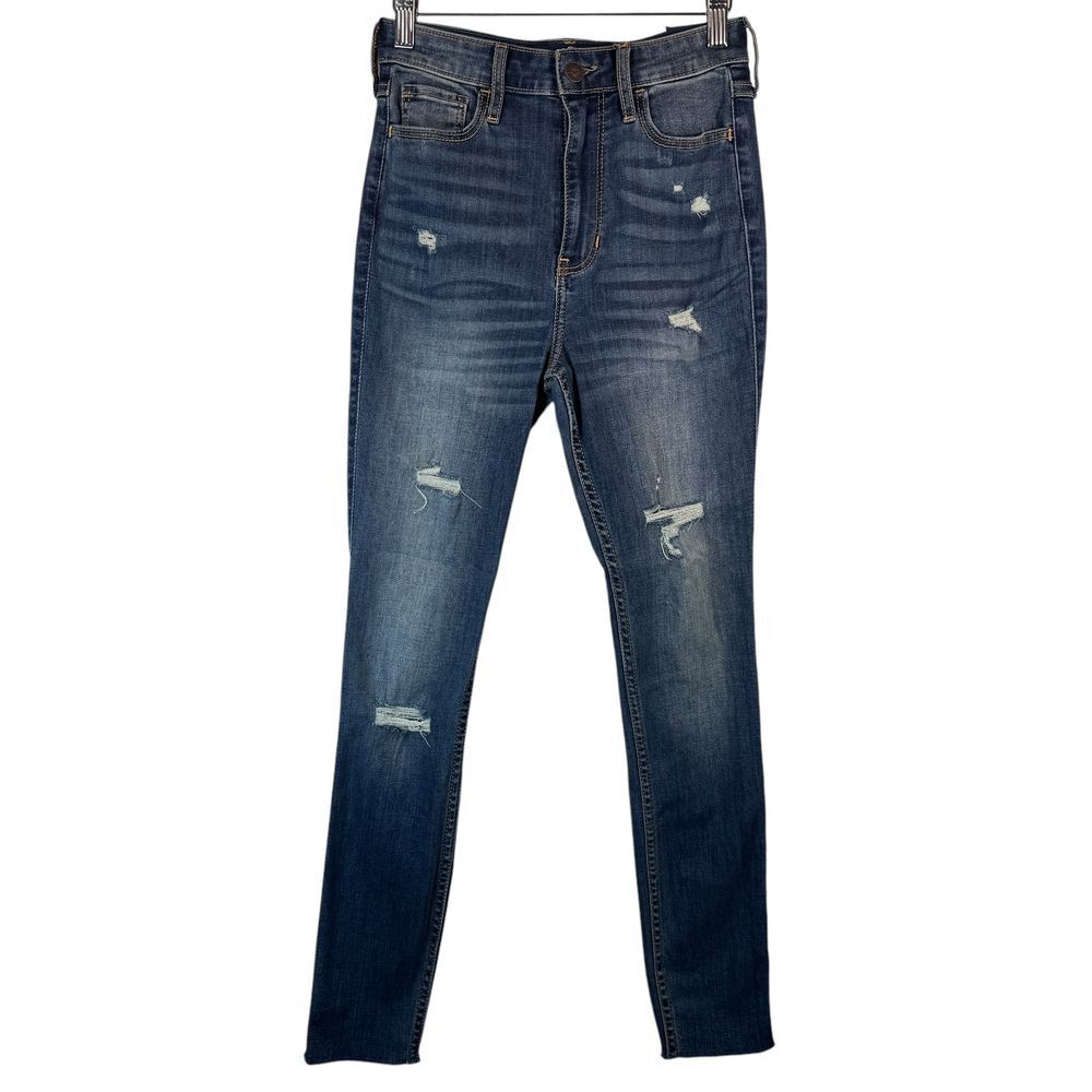 Hollister Ultra High‎ Rise Super Skinny Distressed Jeans Stretch W25 L28 1S